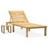 Tumbona de jardín con mesa de madera de pino