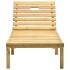 Tumbona de jardín con mesa de madera de pino