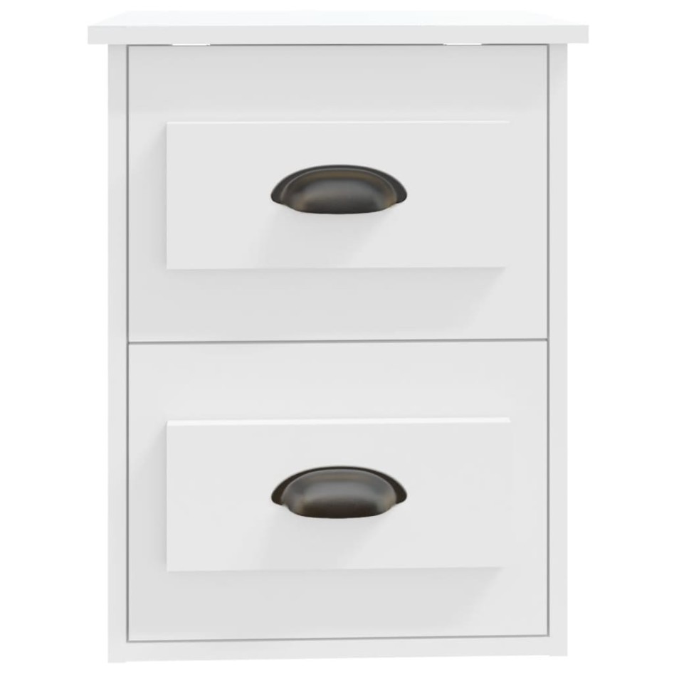 Mesitas de noche de pared 2 uds blanco 41,5x36x53