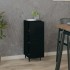 Aparador de madera contrachapada negro 34,5x34x90