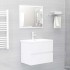 Set muebles de baño 2 piezas madera contrachapada blanco