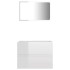 Set muebles de baño 2 piezas madera contrachapada blanco