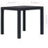 Mesa de jardín plástico aspecto ratán gris antracita 79x79x72