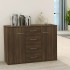 Aparador madera contrachapada roble marrón 88x30x65