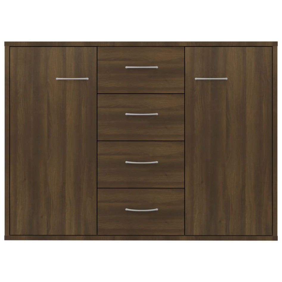 Aparador madera contrachapada roble marrón 88x30x65