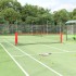 Red de tenis poliéster negro y rojo 400x100x87