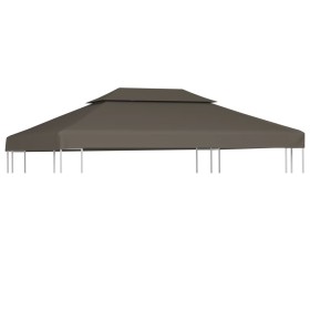 Toldo de cenador 2 niveles 310 g/m² 4x3 m gris