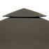 Toldo de cenador 2 niveles 310 g/m² 4x3 m gris
