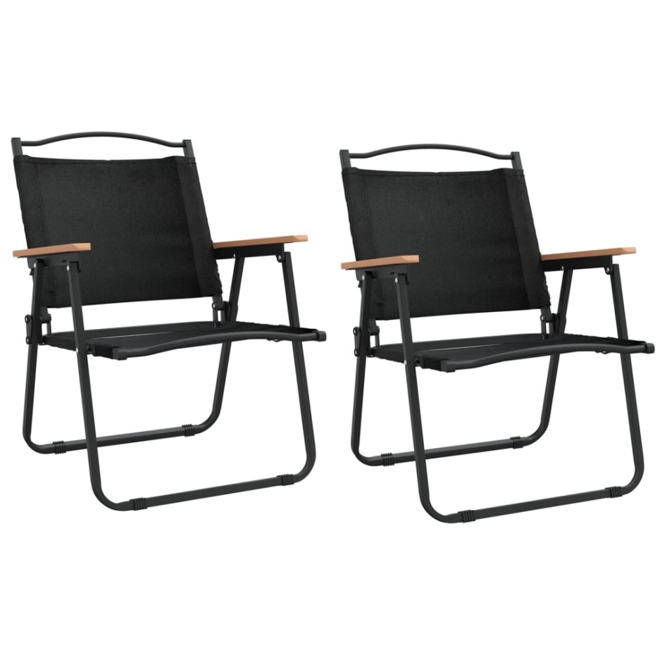 Sillas de camping 2 uds tela Oxford negro 54x55x78