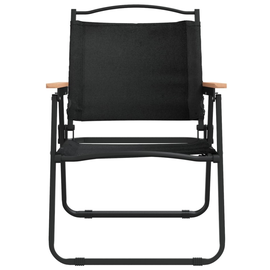 Sillas de camping 2 uds tela Oxford negro 54x55x78