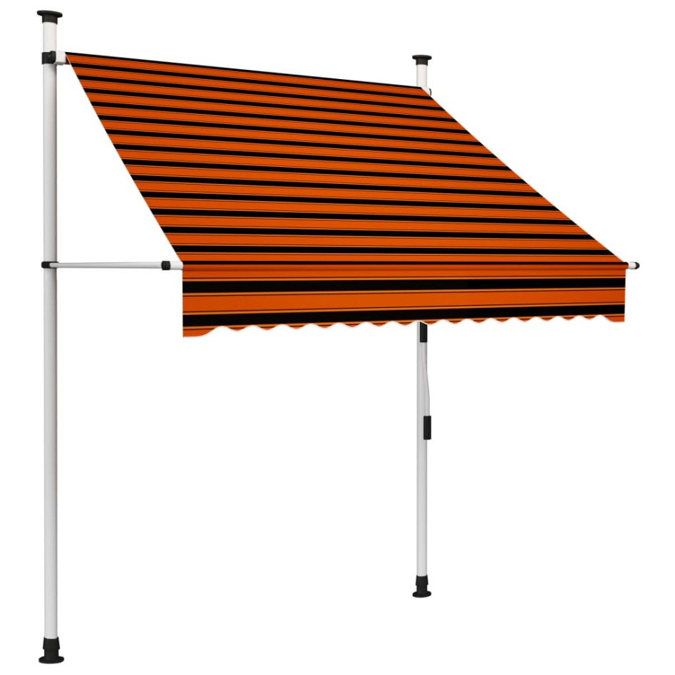 Toldo manual retráctil naranja y marrón 150
