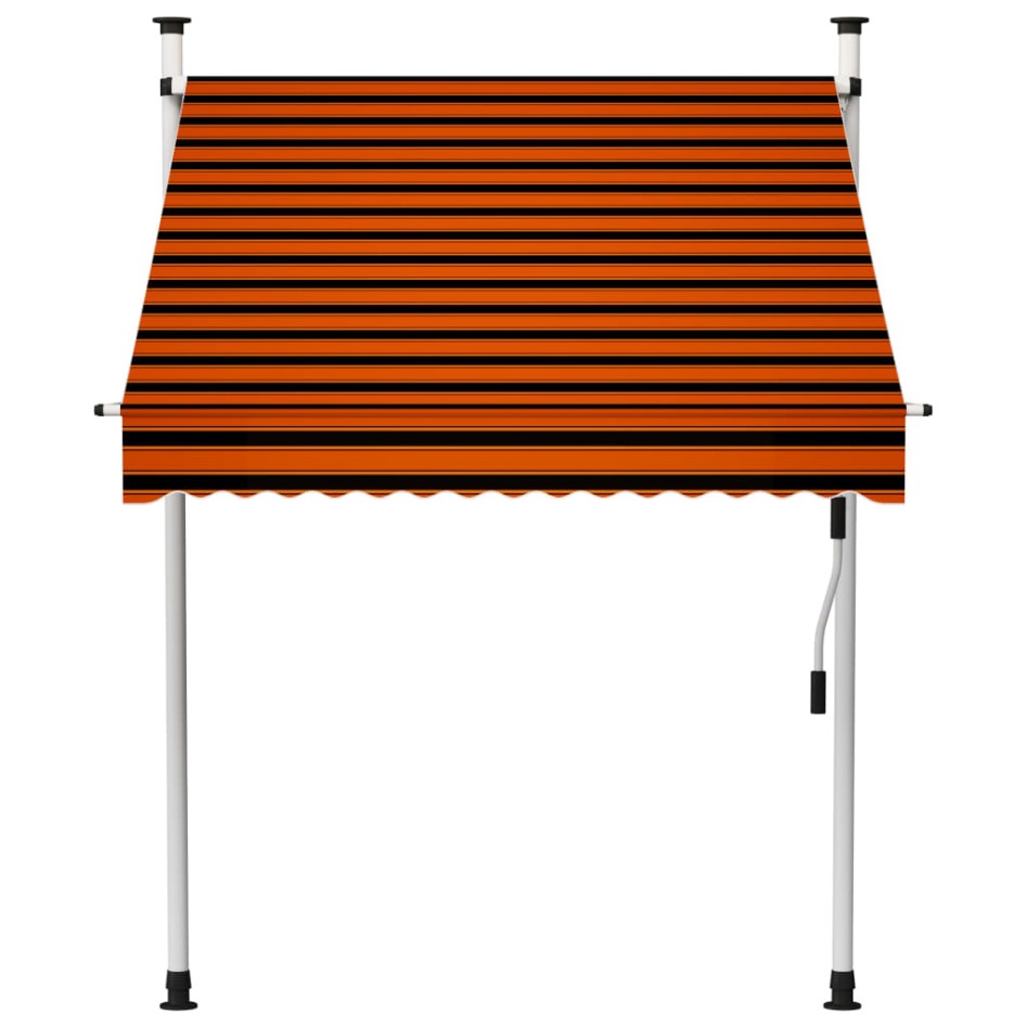 Toldo manual retráctil naranja y marrón 150