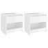 Mesitas de noche 2 uds contrachapada blanco brillo 40x30x30