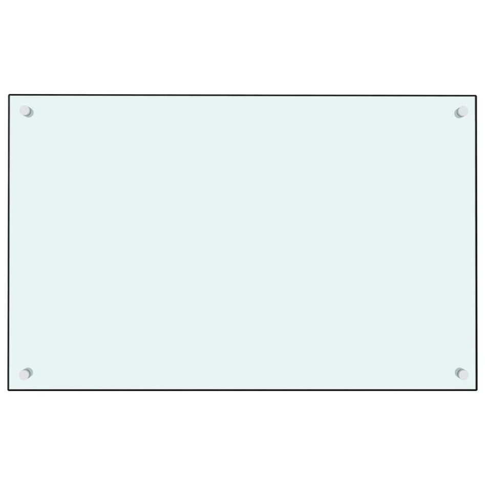 Protección salpicaduras cocina vidrio templado blanco 80x50