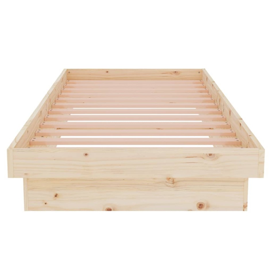 Estructura de cama individual pequeña sin colchón madera