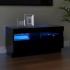 Mueble de TV con luces LED negro 80x35x40
