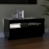 Mueble de TV con luces LED negro 80x35x40