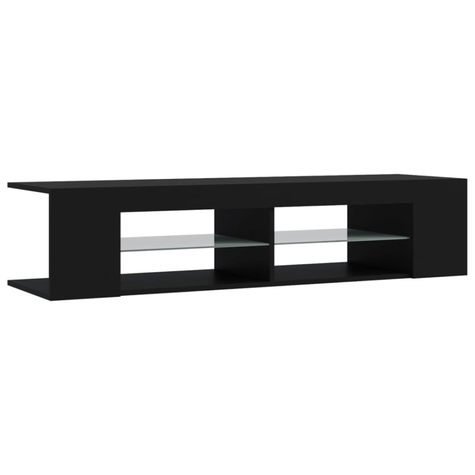 Mueble de TV con luces LED negro 135x39x30