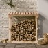 Leñero de madera maciza de pino 108x64,5x109