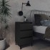 Mesita de noche con patas de metal negro 40x35x69