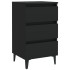 Mesita de noche con patas de metal negro 40x35x69