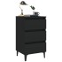 Mesita de noche con patas de metal negro 40x35x69