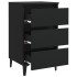 Mesita de noche con patas de metal negro 40x35x69