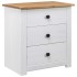 Mesita de noche madera maciza pino Panamá blanco 46x40x57