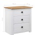 Mesita de noche madera maciza pino Panamá blanco 46x40x57