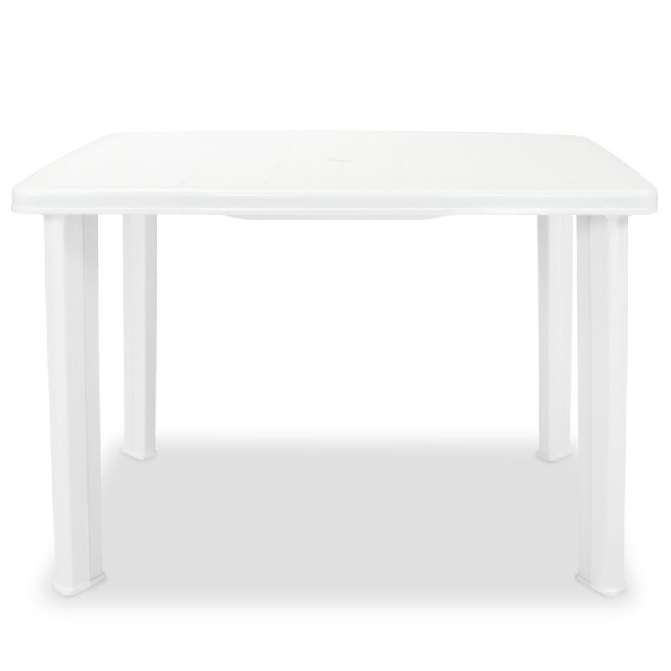 Mesa de jardín de plástico blanca 101x68x72