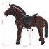 Caballo de peluche de pie marrón oscuro