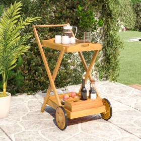 Carrito camarera madera maciza de acacia 54x87x90