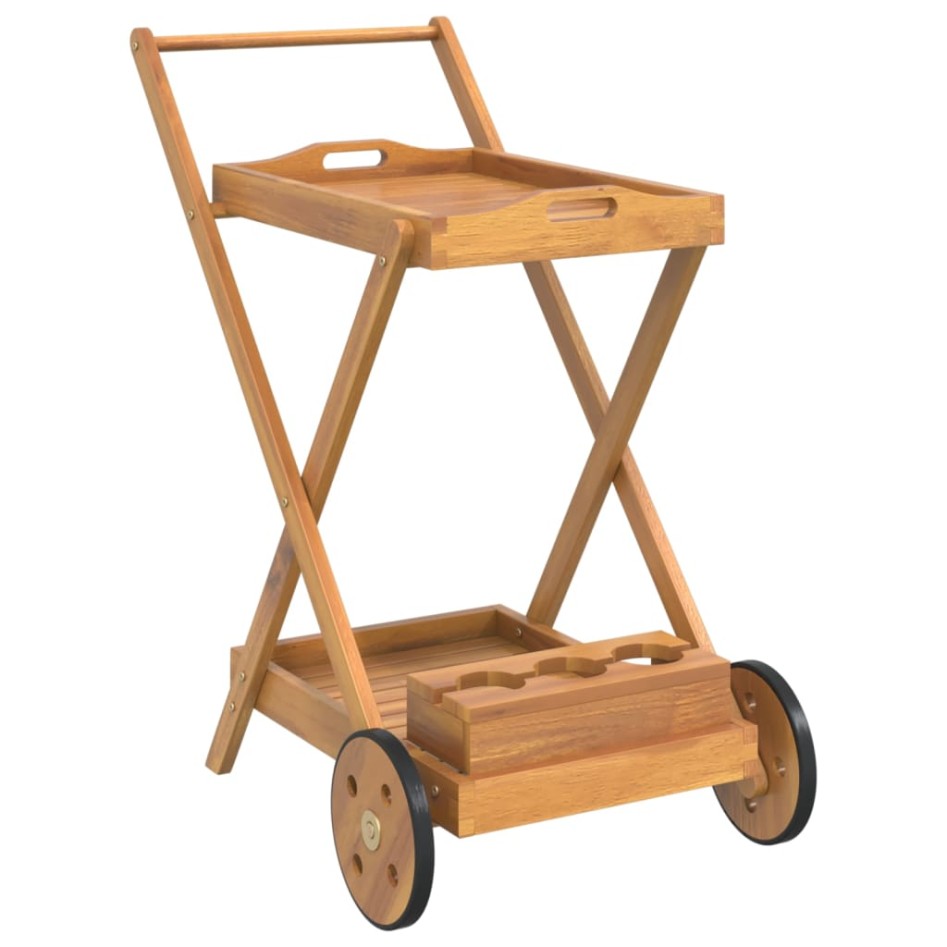 Carrito camarera madera maciza de acacia 54x87x90