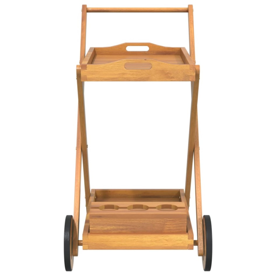 Carrito camarera madera maciza de acacia 54x87x90