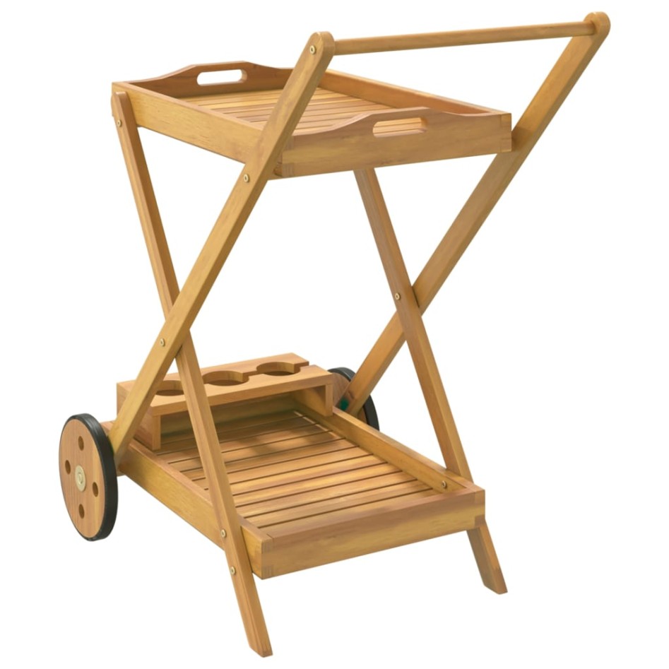Carrito camarera madera maciza de acacia 54x87x90