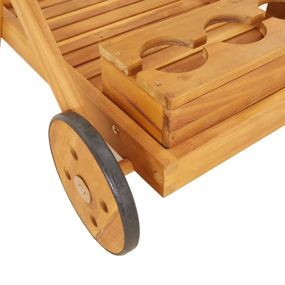 Carrito camarera madera maciza de acacia 54x87x90