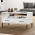Mesa de centro patas metal OSLO madera maciza blanco