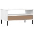Mesa de centro patas metal OSLO madera maciza blanco
