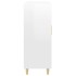 Aparador de madera contrachapada blanco brillante 69,5x34x90