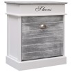 Mueble zapatero de madera de Paulownia gris 50x28x58 cm