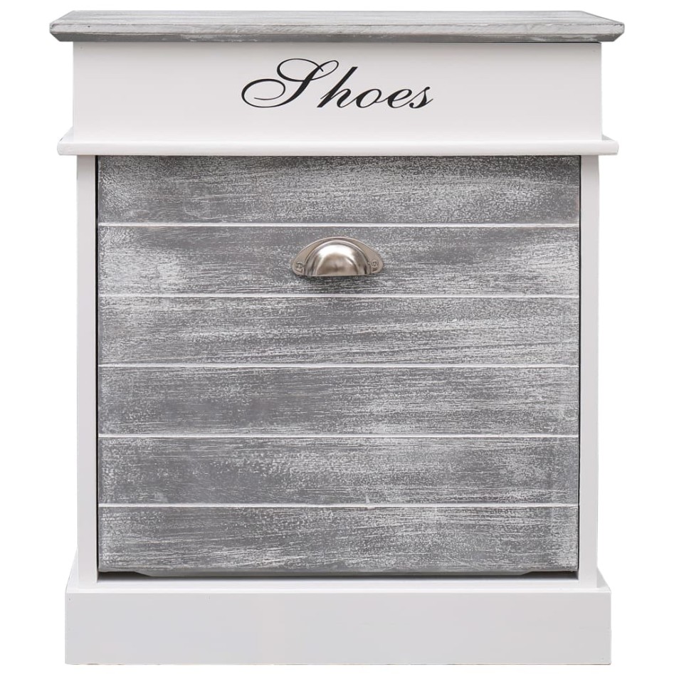 Mueble zapatero de madera de Paulownia gris 50x28x58