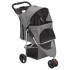 Cochecito para perros plegable tela oxford gris 80x46x98