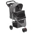 Cochecito para perros plegable tela oxford gris 80x46x98