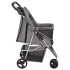Cochecito para perros plegable tela oxford gris 80x46x98