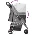 Cochecito para perros plegable tela oxford gris 80x46x98
