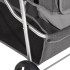 Cochecito para perros plegable tela oxford gris 80x46x98