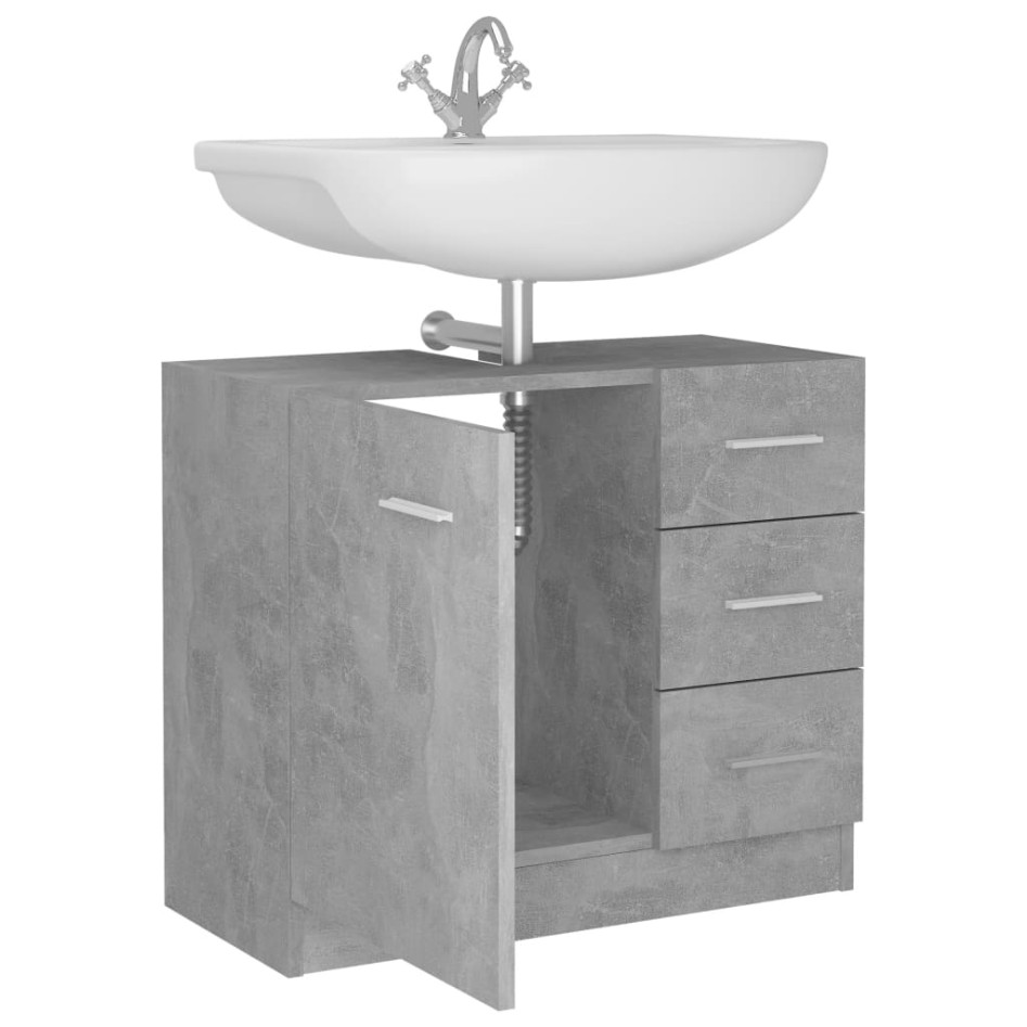 Armario para lavabo contrachapada gris hormigón 63x30x54