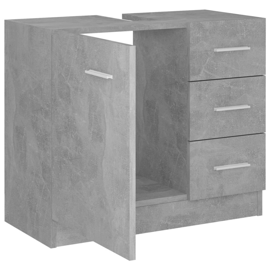 Armario para lavabo contrachapada gris hormigón 63x30x54