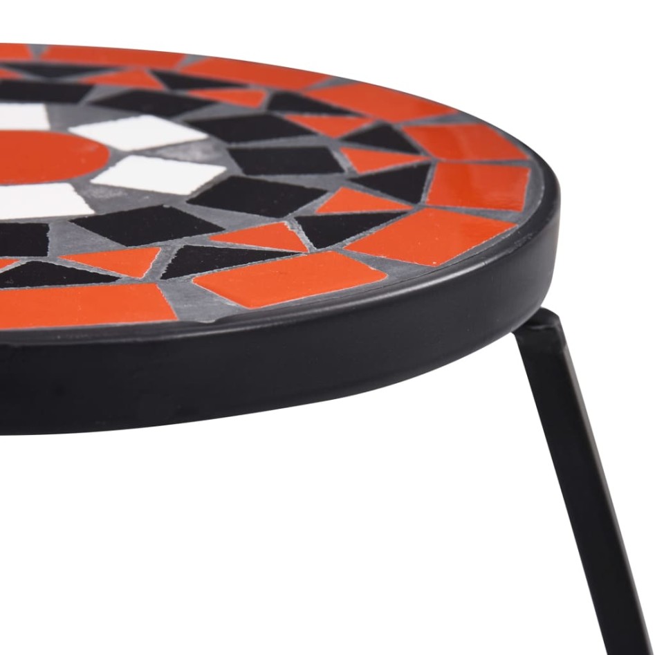 Mesitas de mosaico 3 uds cerámica terracota y