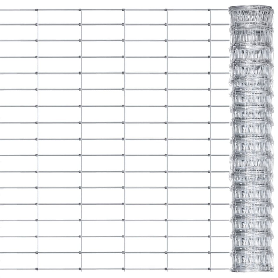 Valla de jardín de acero galvanizado plateado 50x0,8